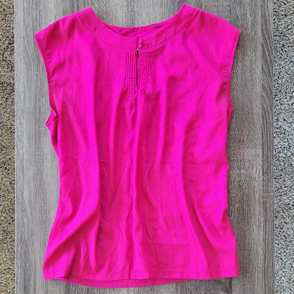 New York & Company Pink Sleeveless Blouse